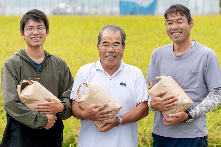木部富次さん、木部貴之さん、木部翔太さん（籠原木部ファーム）